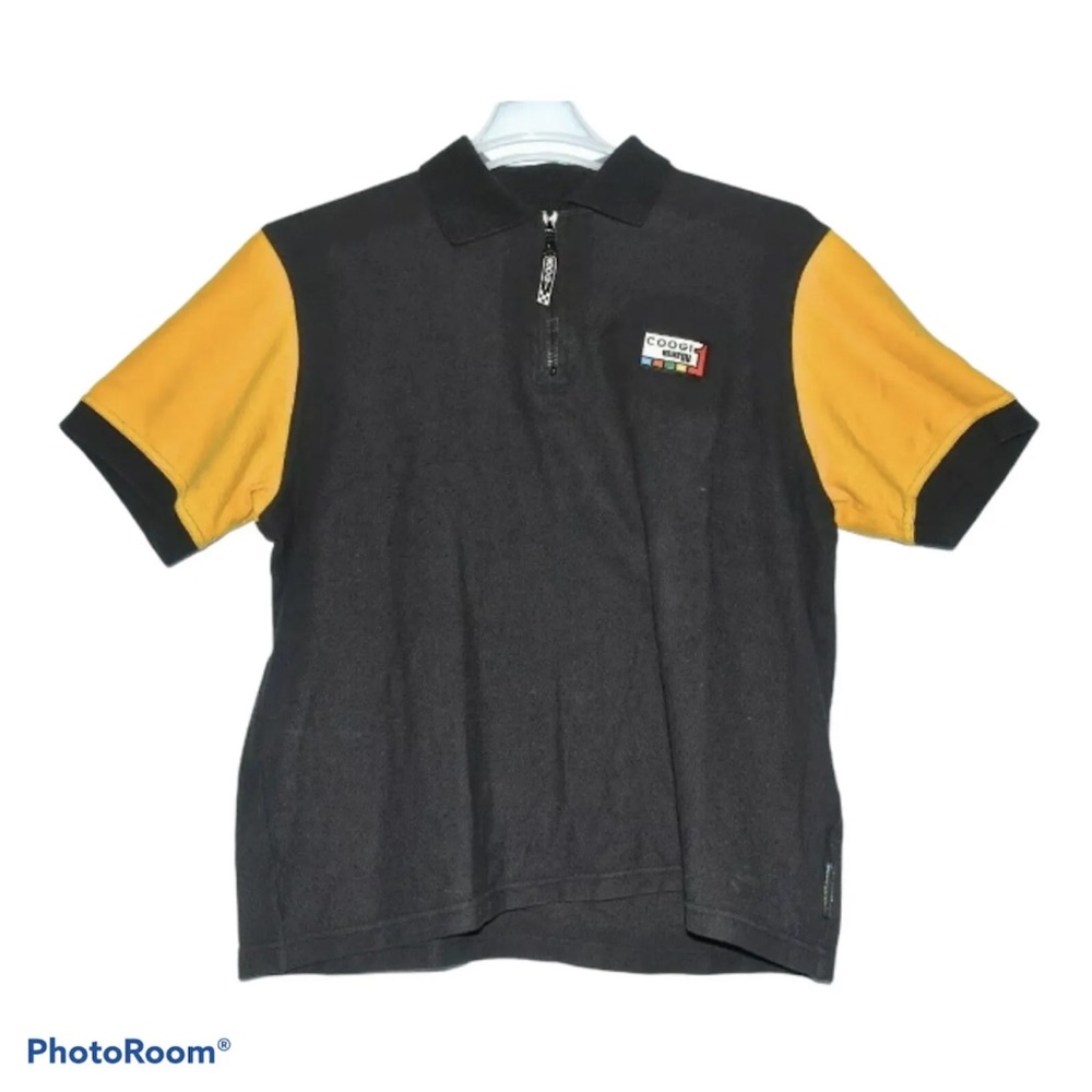 COOGI Austraila Short Sleeve Shirt  yellow/black size L Short Zip NWOT Men’s
